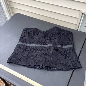 Lane Bryant Women Formal Strapless Black Lace Side Bow Corset Style Top- Size 24